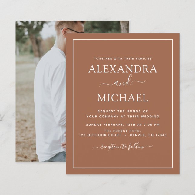Budget Photo Terracotta Boho Wedding Simple (Front/Back)