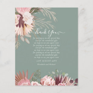 BUDGET Photo Thank You Card Pampas Grass Wedding