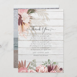 BUDGET Photo Thank You Card Pampas Grass Wedding