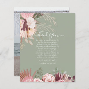 BUDGET Photo Thank You Card Pampas Grass Wedding