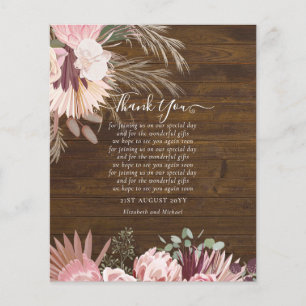 BUDGET Photo Thank You Card Pampas Grass Wedding