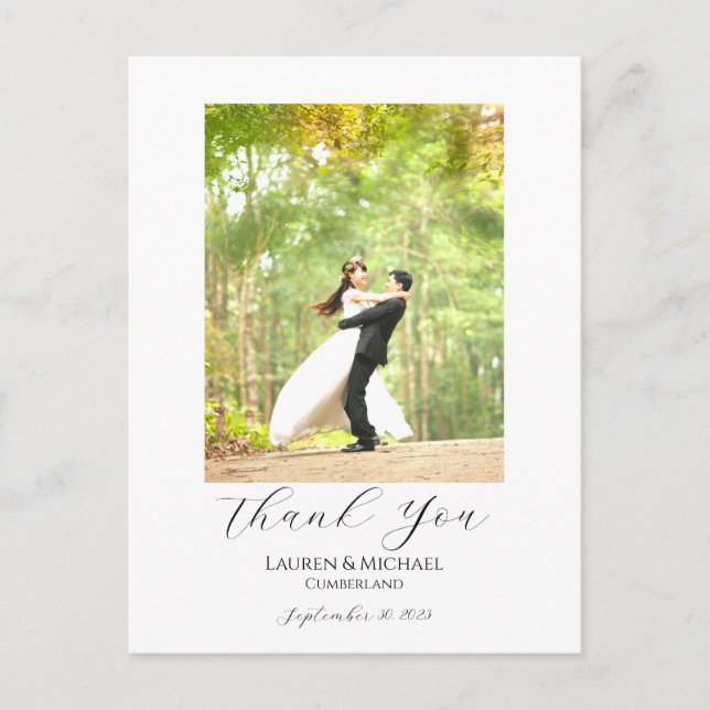 Budget Photo Thank You Card - Postcard (Front)