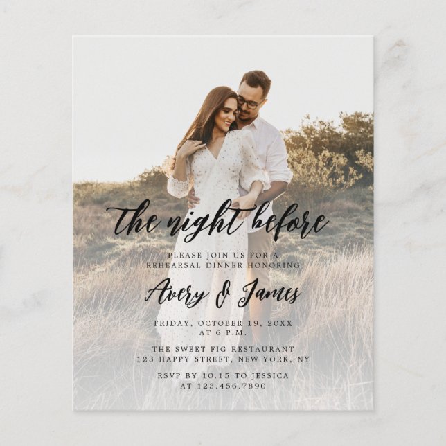 Budget Photo The Night Before Rehearsal Dinner Flyer (Front)