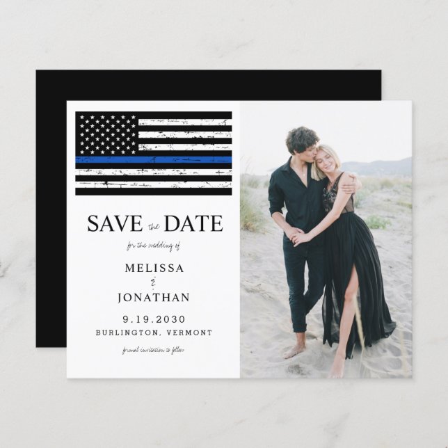 Budget Photo Thin Blue Line Police Wedding (Front/Back)