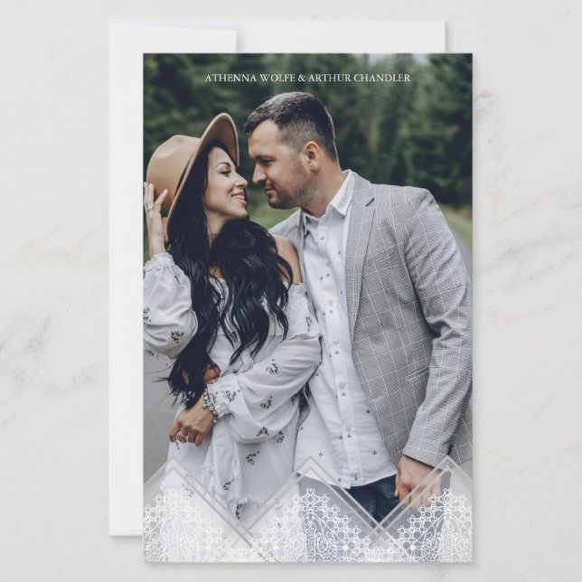 Budget Photo Trendy Lace Effect Whimsical Script (Front)