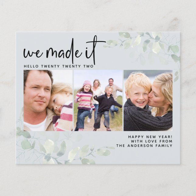 Budget Photo We Made It New Year Card (Front)