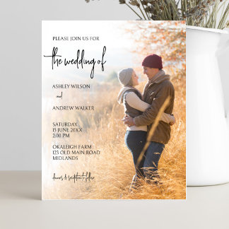 Budget photo wedding invitation
