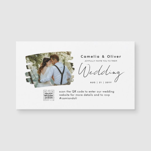 Budget Photo Wedding Invitation Classic White (Front)