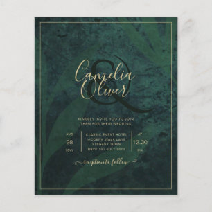 BUDGET Photo Wedding Invitation Emerald GREEN Flyer