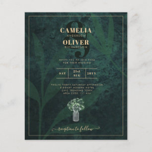 BUDGET Photo Wedding Invitation Emerald GREEN Flyer