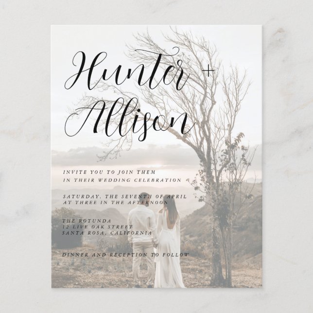 Budget Photo Wedding Invitation Flyer (Front)