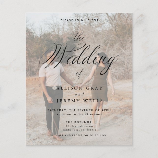 Budget Photo Wedding Invitation Flyer (Front)