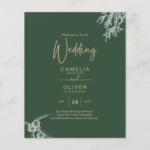 Budget Photo Wedding Invitation GREEN Flyer