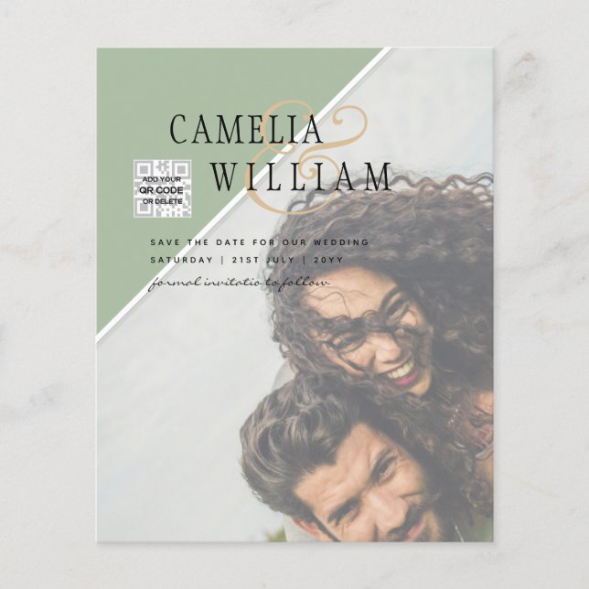 Budget Photo Wedding Invitation Mixed Colours Flyer (Front)