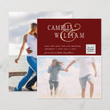 BUDGET Photo Wedding Invitation Save Date QR Code