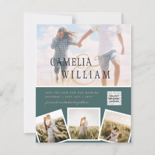 BUDGET Photo Wedding Invitation Save Date QR Code