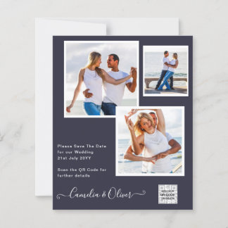 BUDGET Photo Wedding Invitation Save Date QR Code