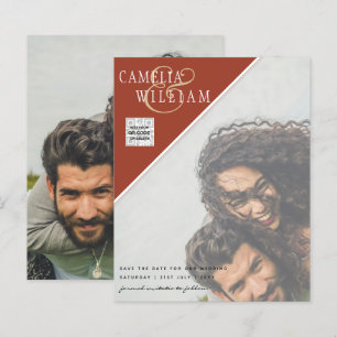 BUDGET Photo Wedding Invitation Save Date QR Code