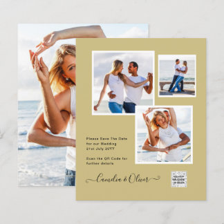 BUDGET Photo Wedding Invitation Save Date QR Code