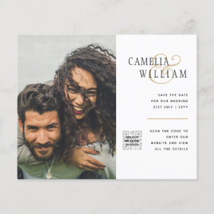 Budget Photo Wedding Invitation Save Date QR Code  Flyer