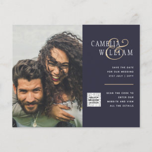 Budget Photo Wedding Invitation Save Date QR Code  Flyer