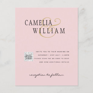 Budget Photo Wedding Invitation Save Date QR Code Flyer