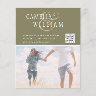 BUDGET Photo Wedding Invitation Save Date QR Code Flyer