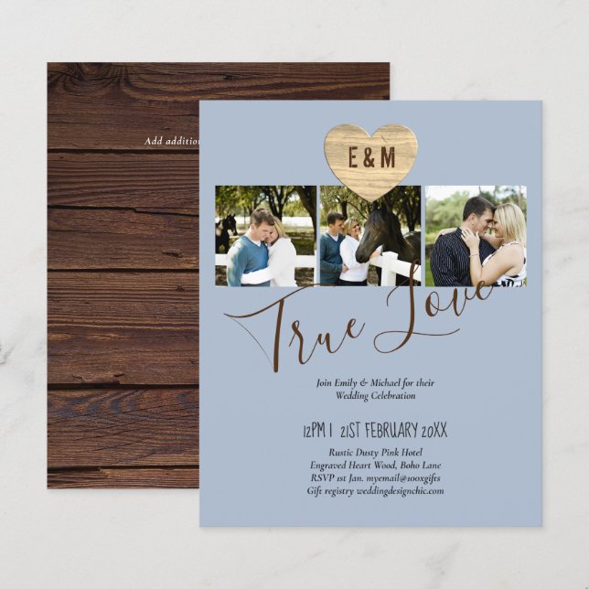 BUDGET Photo Wedding Invite Save Date Announcement (Front/Back)