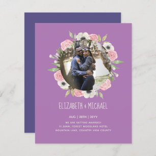 BUDGET PHOTO WEDDING INVITES - Floral Wreath