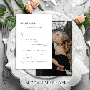 Budget photo wedding meal options RSVP template Flyer