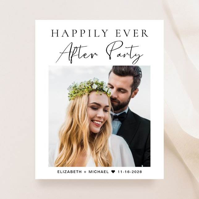 Budget Photo Wedding Reception Invitation (Your love story deserves a grand celebration! Personalize with your photo, names and date)