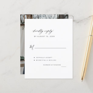 Budget photo wedding RSVP card