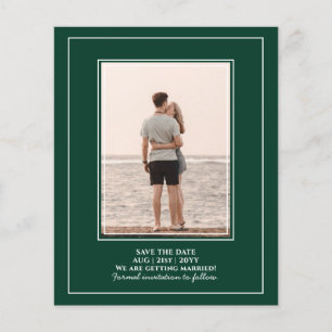 BUDGET Photo Wedding Save Date Emerald Green Flyer