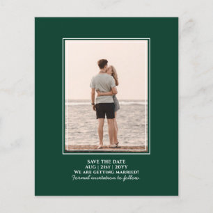 BUDGET Photo Wedding Save Date Emerald Green Flyer