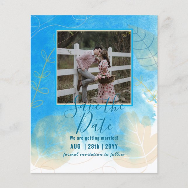 BUDGET PHOTO WEDDING SAVE DATES - Boho Abstract (Front)