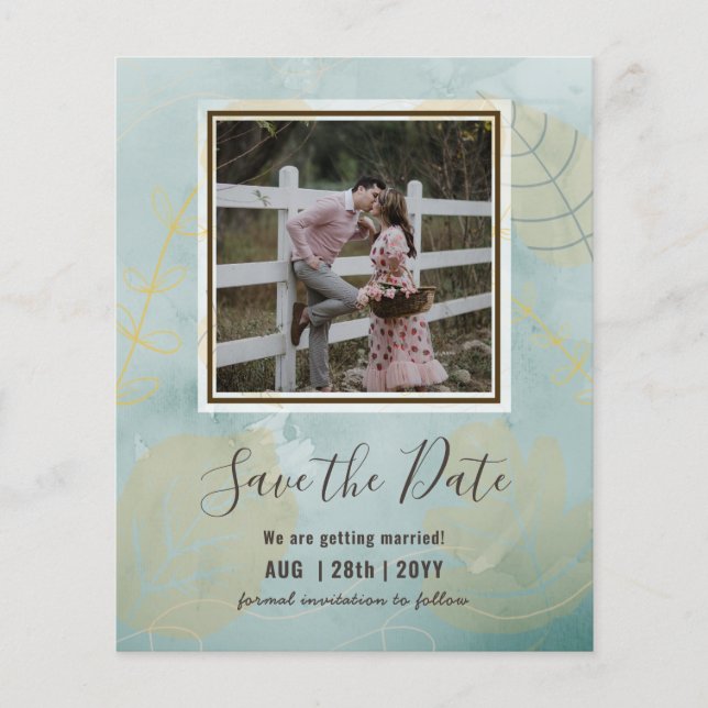 BUDGET PHOTO WEDDING SAVE DATES - Boho Abstract (Front)