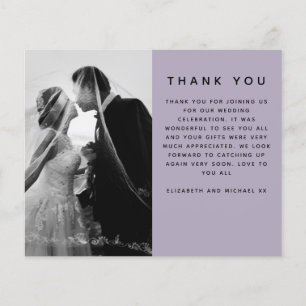 BUDGET Photo Wedding Thank You Modern Purple Plain Flyer
