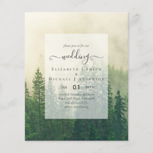 Budget Pine Trees Misty Forest Green Wedding 