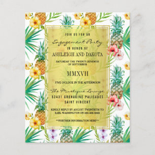 Budget Pineapple & Hibiscus Engagement Party