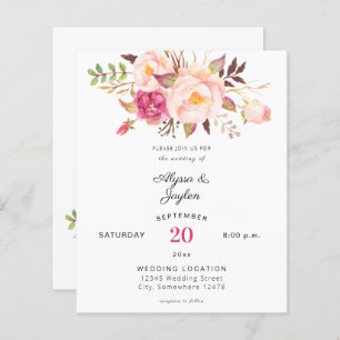 Budget Pink Blush Blooming Floral Wedding