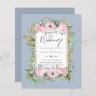BUDGET  Pink Blush Floral Sage Greenery Wedding