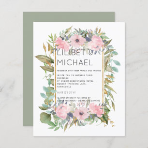 BUDGET  Pink Blush Floral Sage Greenery Wedding