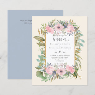 BUDGET  Pink Blush Floral Sage Greenery Wedding