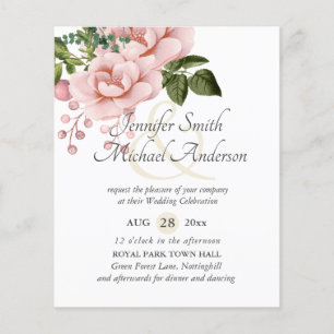 Budget Pink Blush Floral Wedding Ampersand