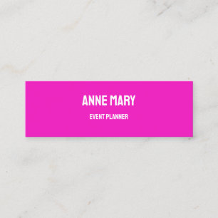Budget Pink Bright Colourful Wedding Event Planner Mini Business Card