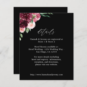 Budget Pink & Burgundy Floral 7 Details - Black