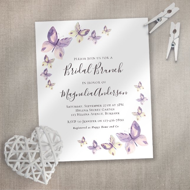 Budget Pink Butterfly Bridal Brunch Invitation (Creator Uploaded)