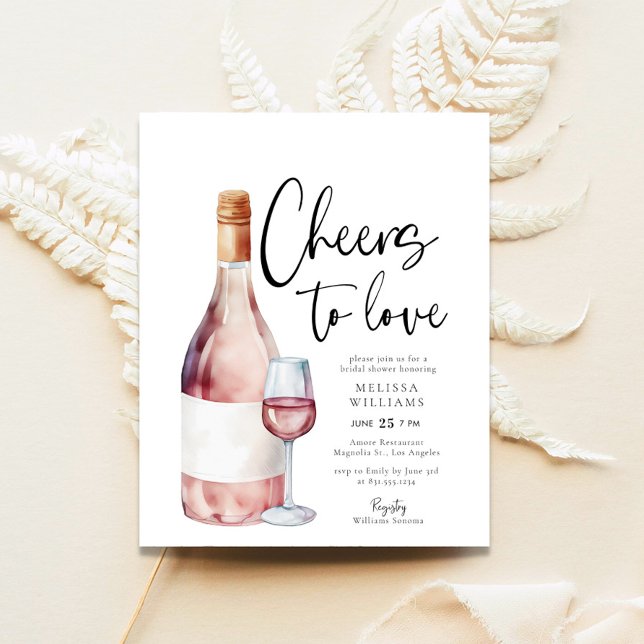Budget Pink Cheers to Love Bridal Shower Invite Flyer (Creator Uploaded)