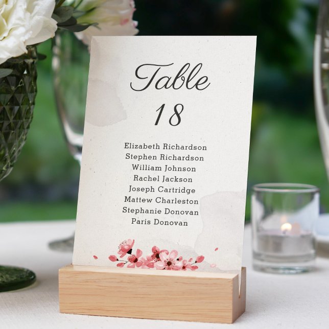 Budget pink cherry blossom wedding seating chart (Creator Uploaded)