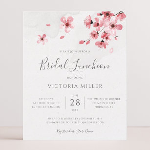 Budget Pink Floral Cherry Blossom Bridal Luncheon
